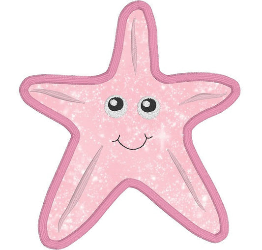 Starfish applique machine embroidery design by rosiedayembroidery.com