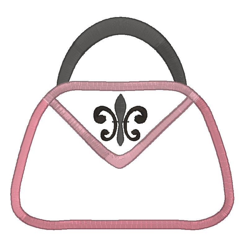 French handbag applique machine embroidery design by rosiedayembroidery.com
