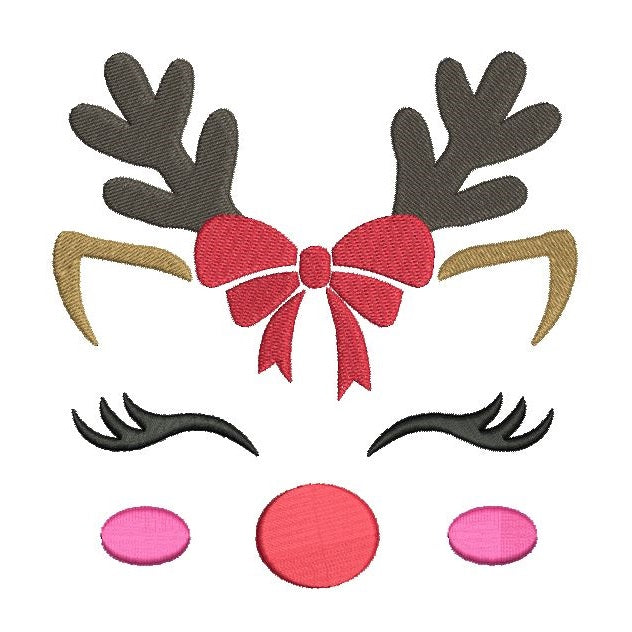 Christmas reindeer machine embroidery design by rosiedayembroidery.com