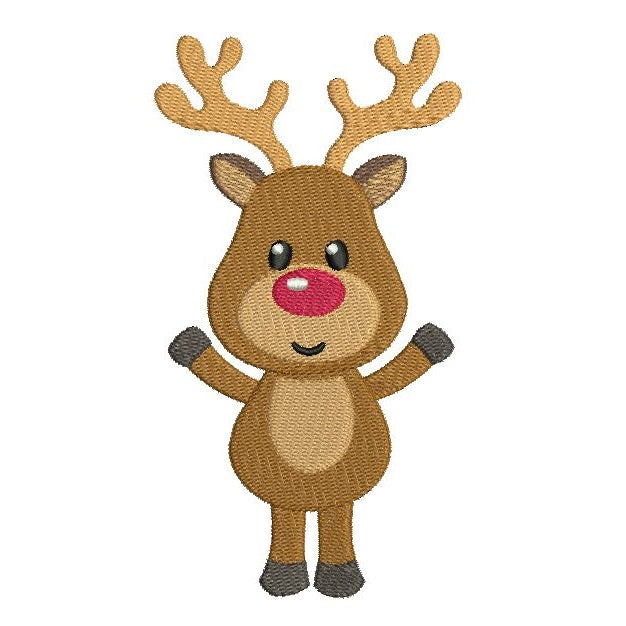 Christmas reindeer machine embroidery design by rosiedayembroidery.com