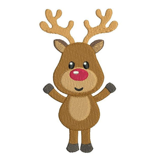 Christmas reindeer machine embroidery design by rosiedayembroidery.com