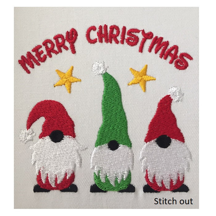 Christmas gnomes machine embroidery design by rosiedayembroidery.com