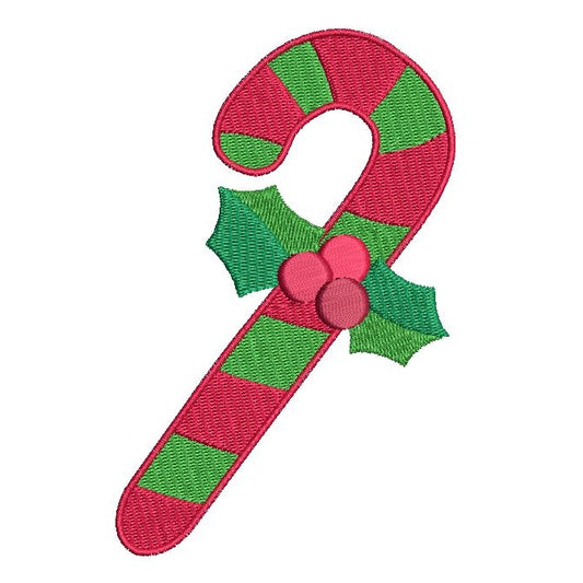 Christmas candy cane machine embroidery design by rosiedayembroidery.com