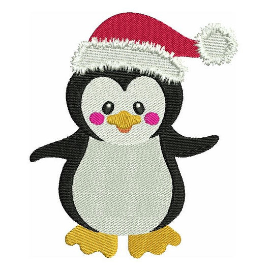 Christmas penguin machine embroidery design by rosiedayembroidery.com
