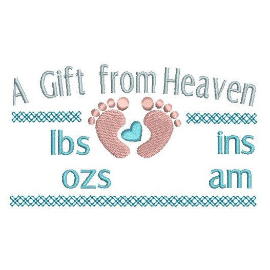 Baby birth announcement template machine embroidery design by rosiedayembroidery.com