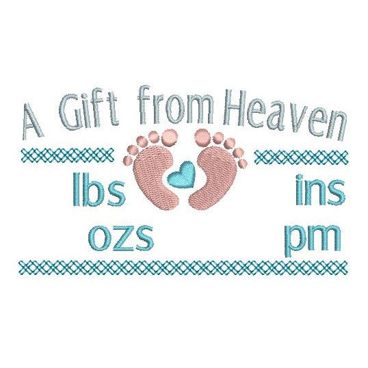 Baby birth announcement template machine embroidery design by rosiedayembroidery.com