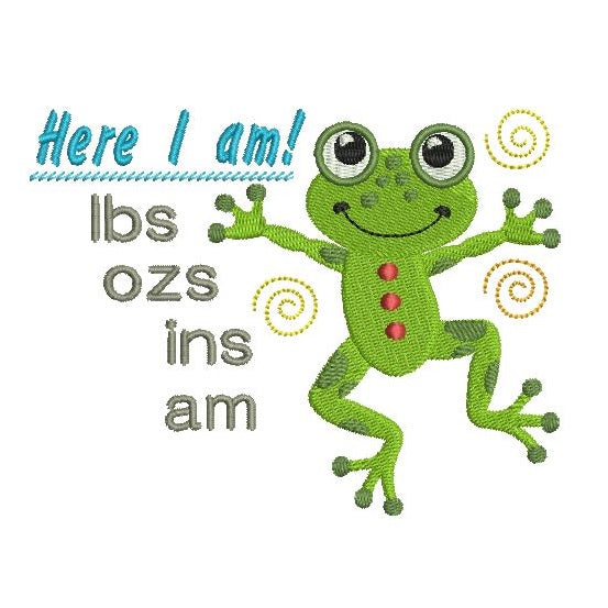 Baby birth announcement template machine embroidery design by rosiedayembroidery.com
