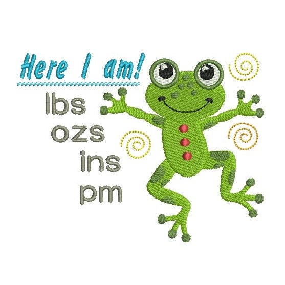 Baby birth announcement template machine embroidery design by rosiedayembroidery.com