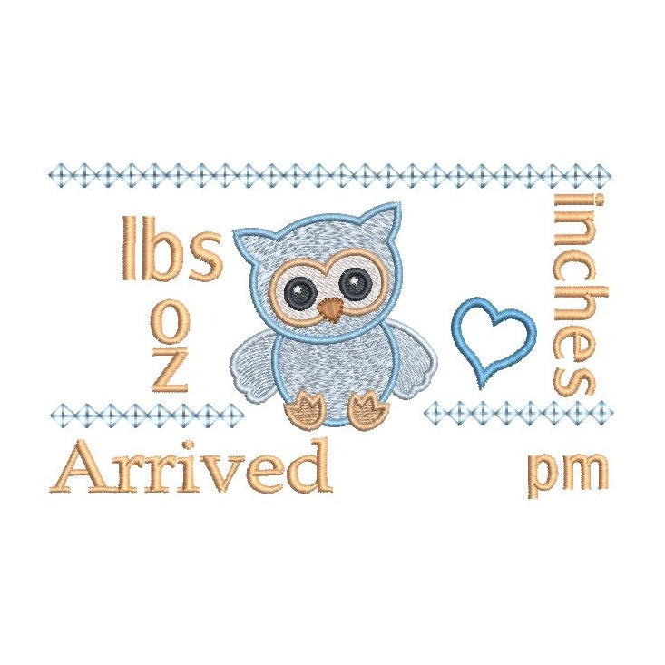 Baby birth announcement template machine embroidery design by rosiedayembroidery.com