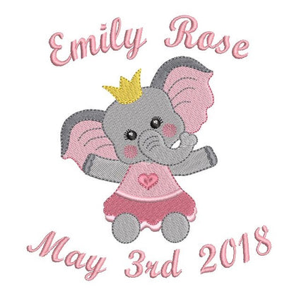 Baby birth announcement template machine embroidery design by rosiedayembroidery.com