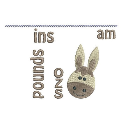 Baby birth announcement template machine embroidery design by rosiedayembroidery.com