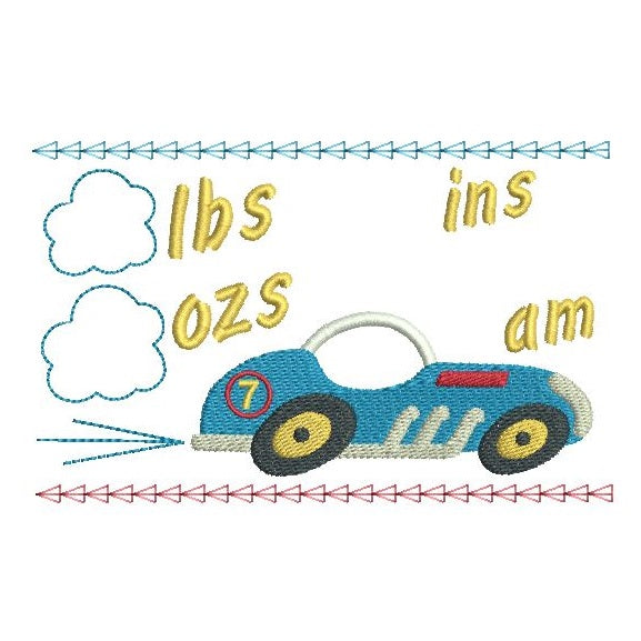 Baby birth announcement template machine embroidery design by rosiedayembroidery.com