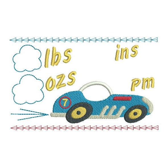 Baby birth announcement template machine embroidery design by rosiedayembroidery.com