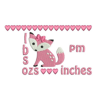Baby birth announcement template machine embroidery design by rosiedayembroidery.com