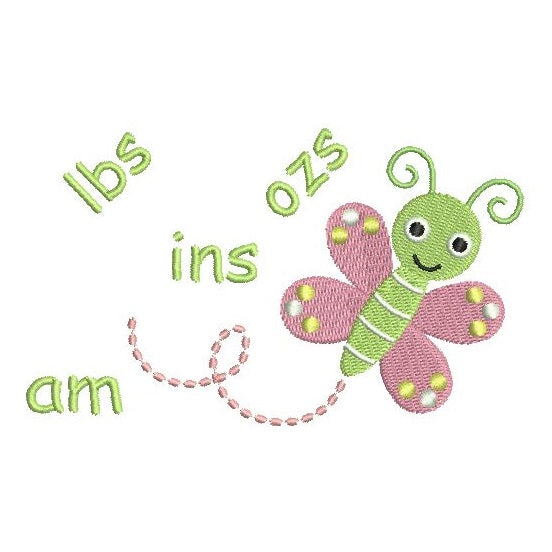 Baby birth announcement template machine embroidery design by rosiedayembroidery.com