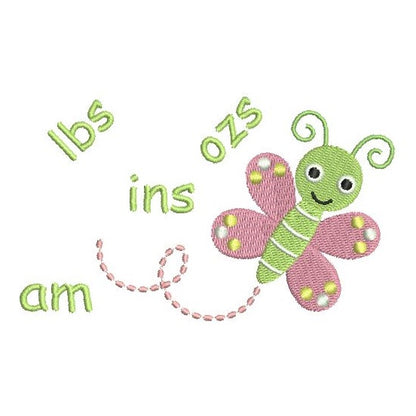 Baby birth announcement template machine embroidery design by rosiedayembroidery.com