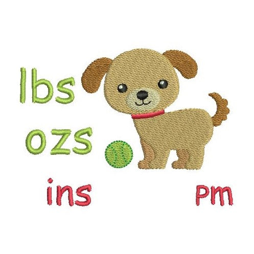 Baby birth announcement template machine embroidery design by rosiedayembroidery.com