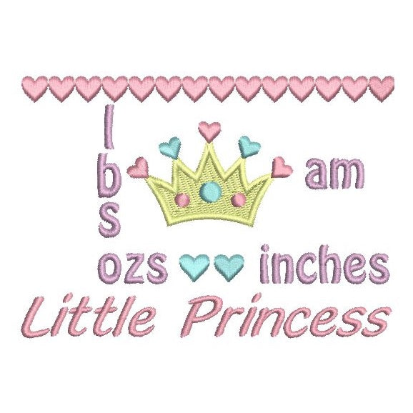 Baby birth announcement template machine embroidery design by rosiedayembroidery.com