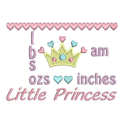 Baby birth announcement template machine embroidery design by rosiedayembroidery.com