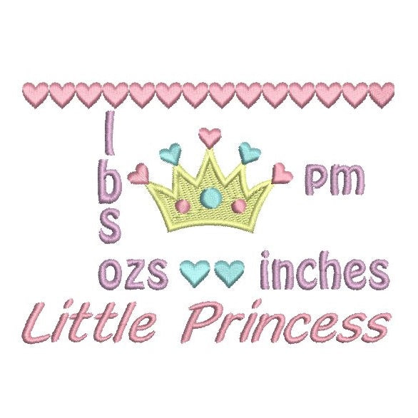 Baby birth announcement template machine embroidery design by rosiedayembroidery.com