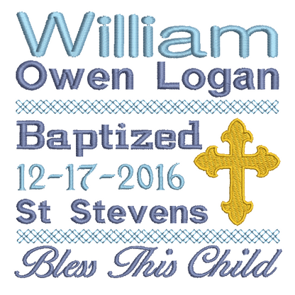 Baptism announcement template machine embroidery design by rosiedayembroidery.com