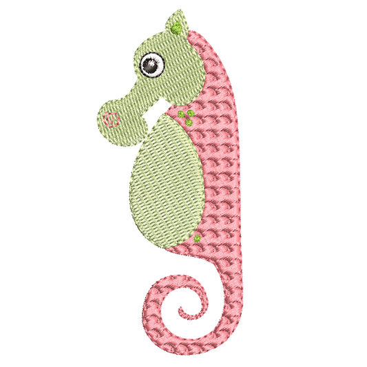 Seahorse machine embroidery design by rosiedayembroidery.com