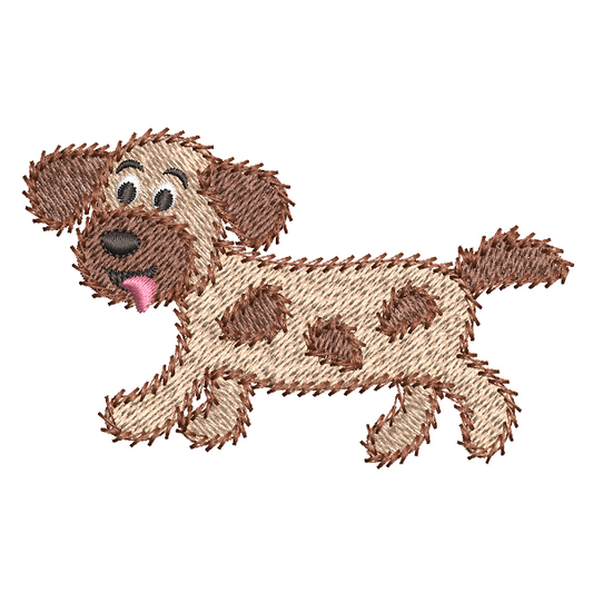 Scruffy puppy fill stitch machine embroidery design by rosiedayembroidery.com