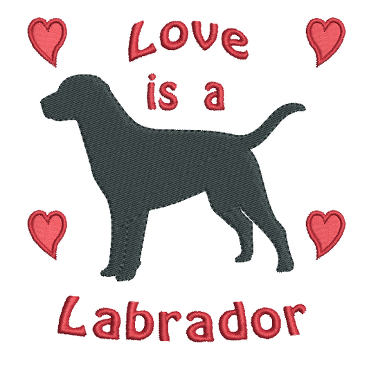 Labrador Retriever dog machine embroidery design by rosiedayembroidery.com
