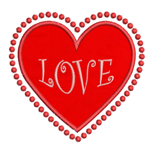 Valentine's Day love heart balloons applique machine embroidery design by rosiedayembroidery.com