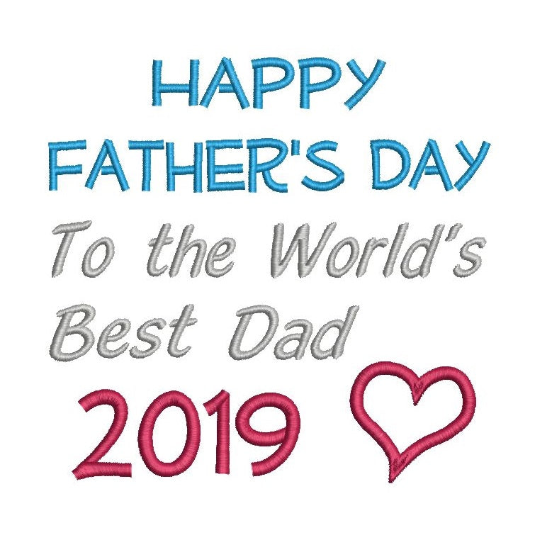 Happy Father's Day machine embroidery design by rosiedayembroidery.com