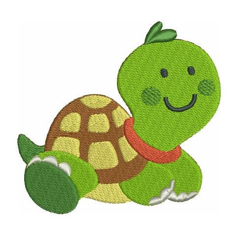 Cute boy turtle machine embroidery design by rosiedayembroidery.com