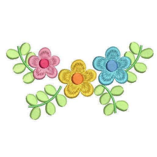 Floral Machine Embroidery Design by rosiedayembroidery.com