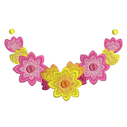 Floral Machine Embroidery Design by rosiedayembroidery.com