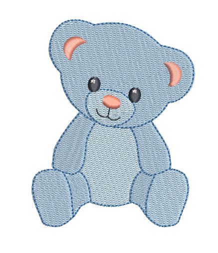 Cute mini teddy bear machine embroidery design by rosiedayembroidery.com