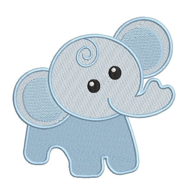 Baby elephant machine embroidery design by rosiedayembroidery.com