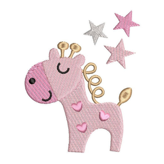 Cute giraffe machine embroidery design by rosiedayembroidery.com