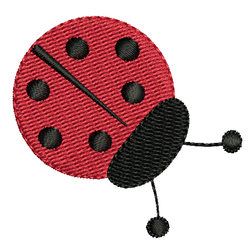 Mini fill stitch ladybug machine embroidery design by rosiedayembroidery.com