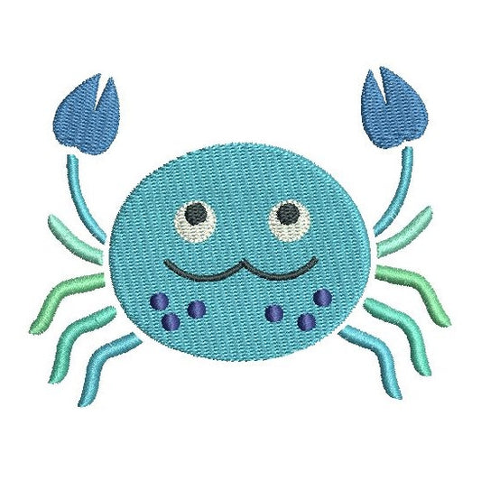 Mini crab machine embroidery design by rosiedayembroidery.com