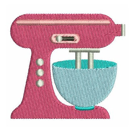 Mini kitchen mixer machine embroidery design by rosiedayembroidery.com
