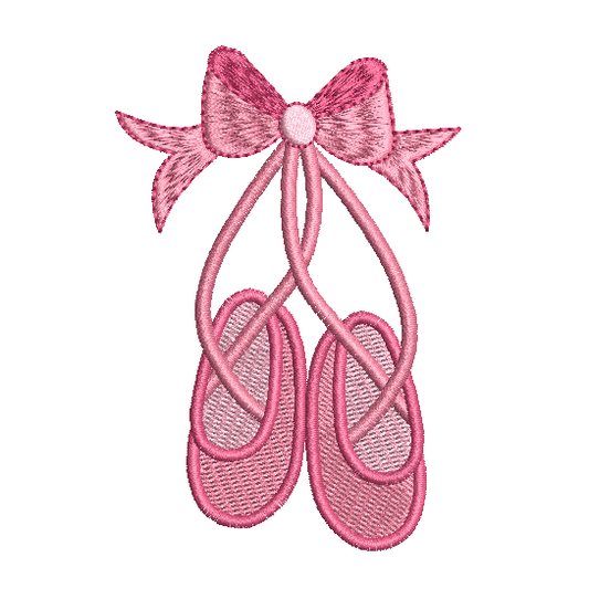 Ballet shoes machine embroidery design by rosiedayembroidery.com