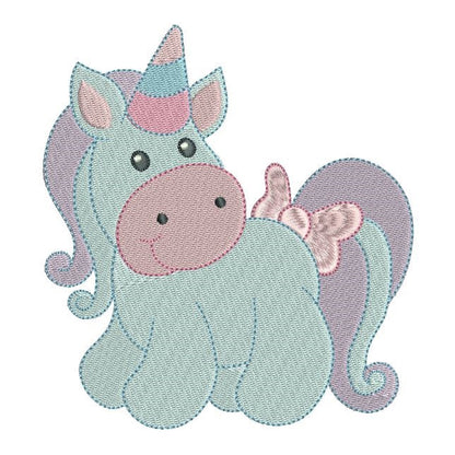 Sweet unicorn machine embroidery design by rosiedayembroidery.com