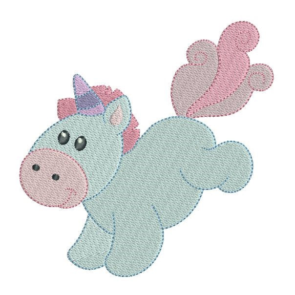 Sweet unicorn machine embroidery design by rosiedayembroidery.com