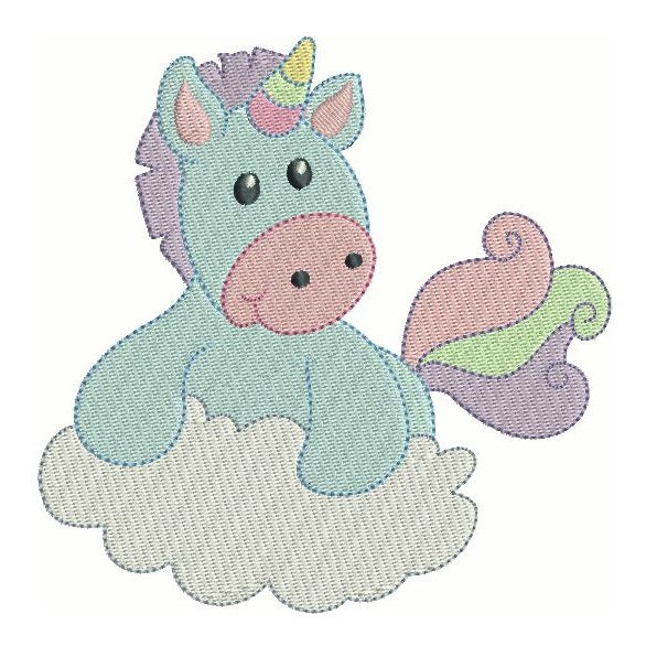 Sweet unicorn machine embroidery design by rosiedayembroidery.com