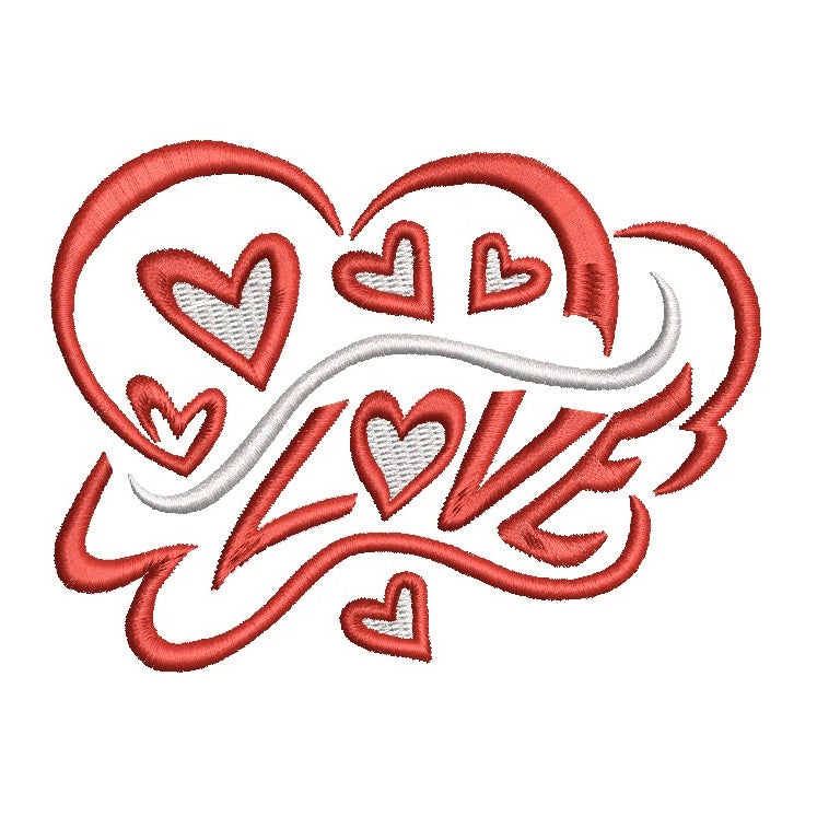 Valentine love word machine embroidery design by rosiedayembroidery.com