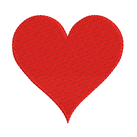 Single Valentine Heart machine embroidery design by rosiedayembroidery.com