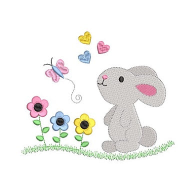 Cute bunny Machine Embroidery Design by rosiedayembroidery.com