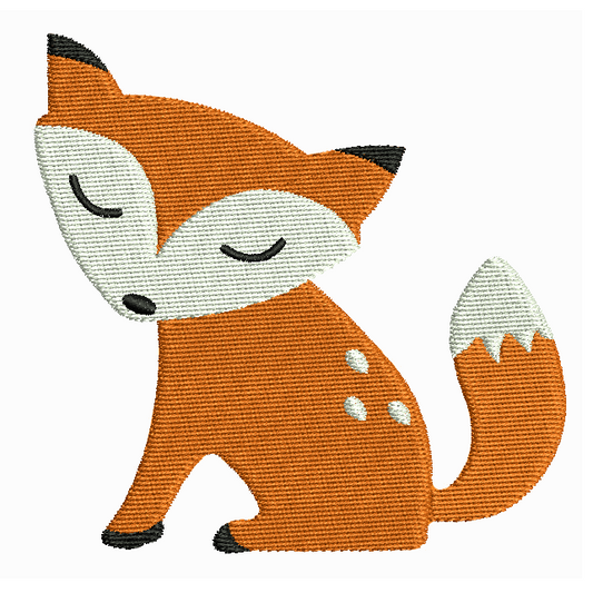 Baby fox fill stitch machine embroidery design by rosiedayembroidery.com