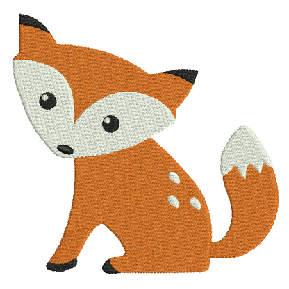 Baby fox fill stitch machine embroidery design by rosiedayembroidery.com