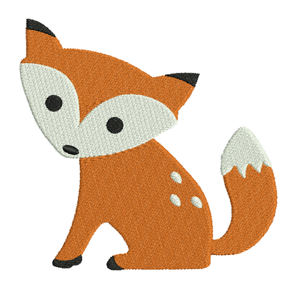 Baby fox fill stitch machine embroidery design by rosiedayembroidery.com