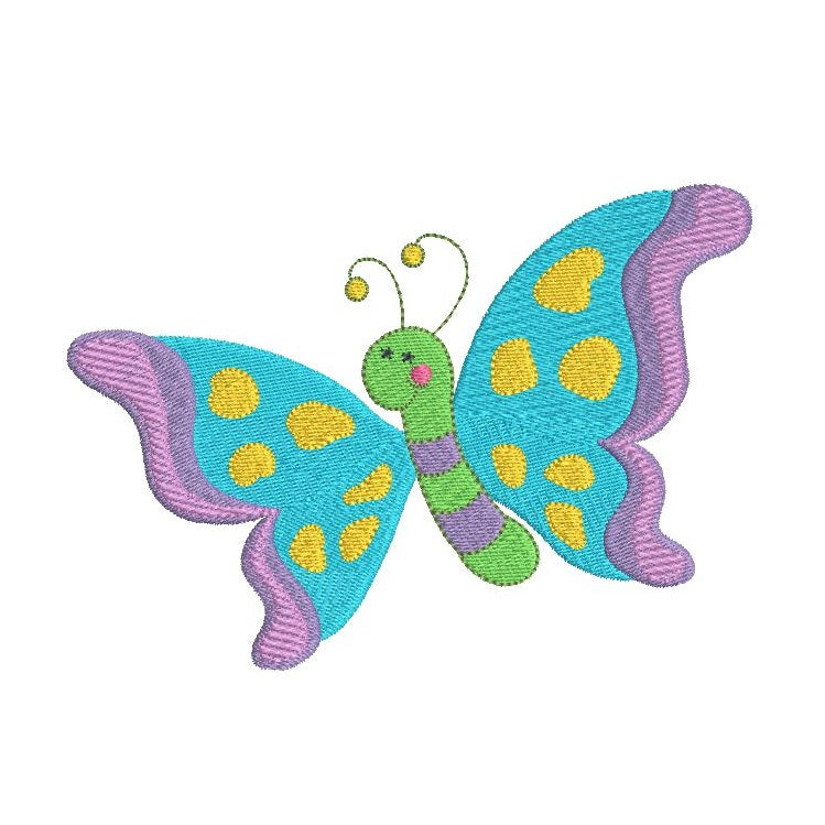 Beautiful butterfly machine embroidery design by rosiedayembroidery.com